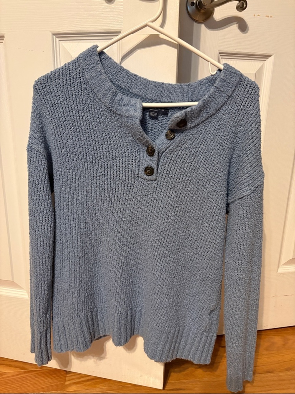 American Eagle Outfitters Light Blue Henley Sweater